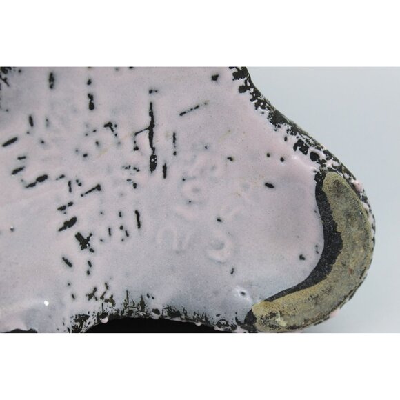 Kenwood Zanesville Pottery Vase 10” USA 2103 MCM Pink Black Speckled Tri Lobe - Picture 6 of 14